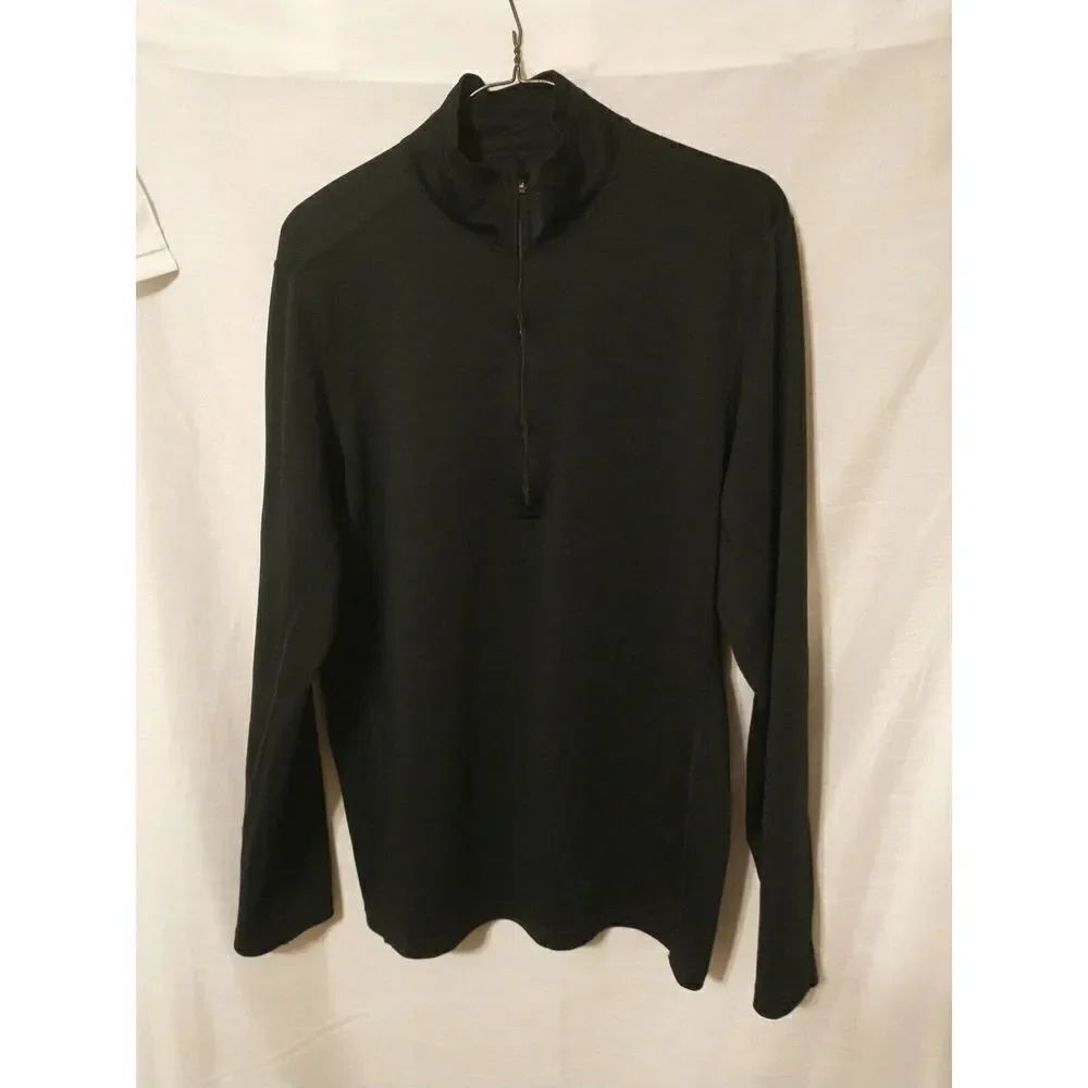 REI Long Sleeve Half-Zip Black Fleece Pullover L